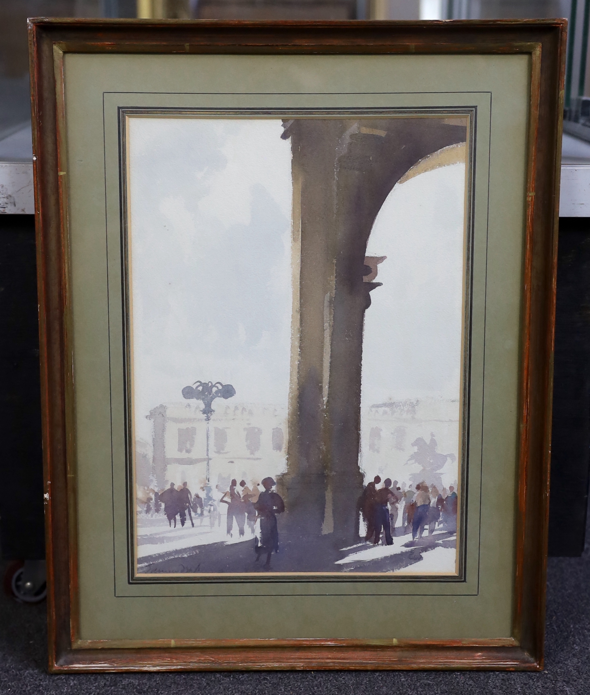 Edward Seago (British, 1910-1974), St Mark's Piazza, Venice, watercolour, 37 x 26cm